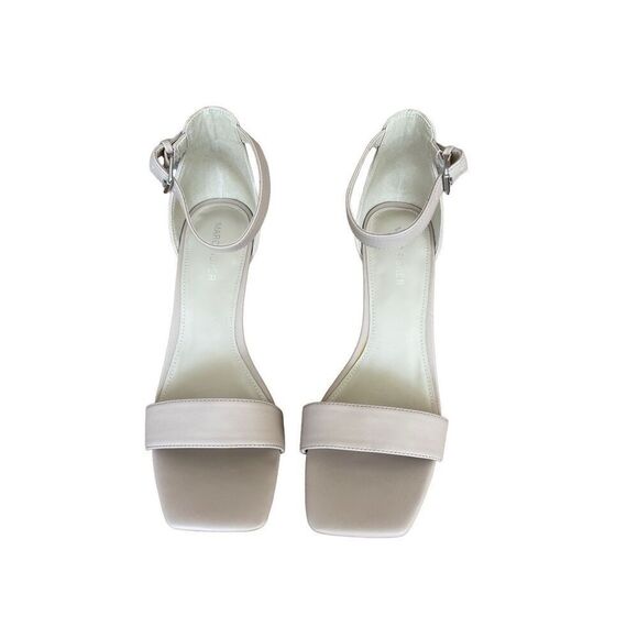 Marc Fisher Womens Ivory Ankle Strap Square Open Toe Round Heels Sandal Size 9 - Picture 9 of 9